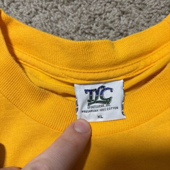 Vintage ASU Arizona State Sun Devils Yellow T-Shirt Mens XL TLC Sportswear 90s - Picture 3 of 6